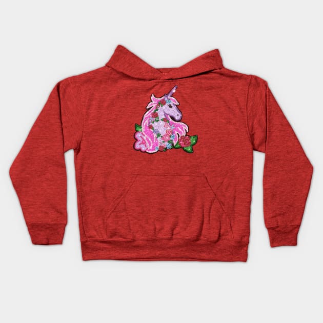 Sequin Unicorn Illustration Kids Hoodie by Annelie